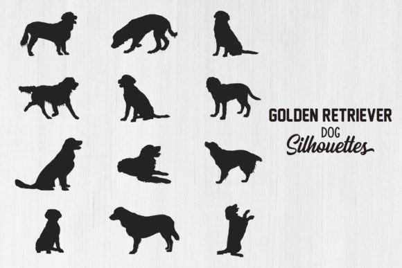 Golden Retriever Dog Silhouettes