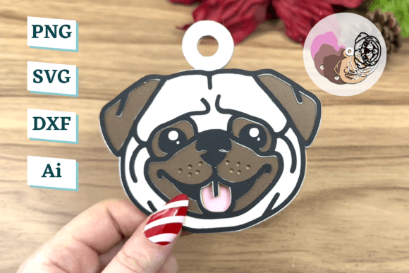 Pug Dog Ornament Layered Christmas Ball Review